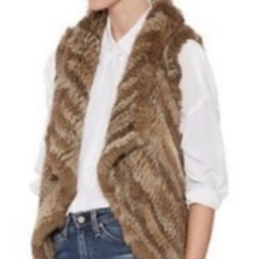 Yes Salomon Brown Fur Vest NWT